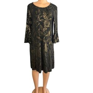 Lilly Pulitzer Ophelia Dress Black Gold Metallic